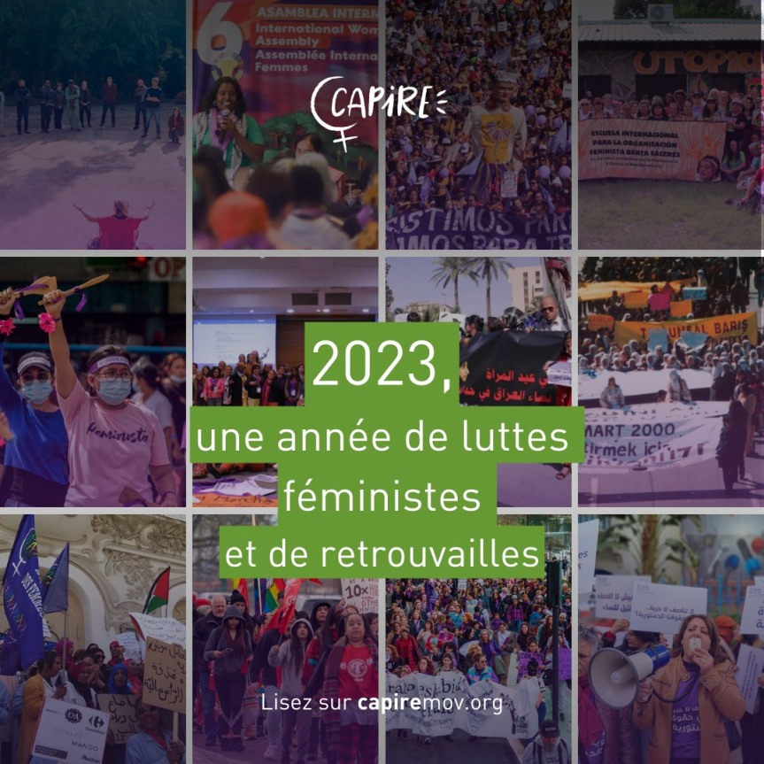 En 2024, Continuons à marcher pour les Droits des Femmes, partout dans le monde, avec rébellion, conscience, dignité et solidarité ! Résistons pour vivre, Marchons pour transformer !